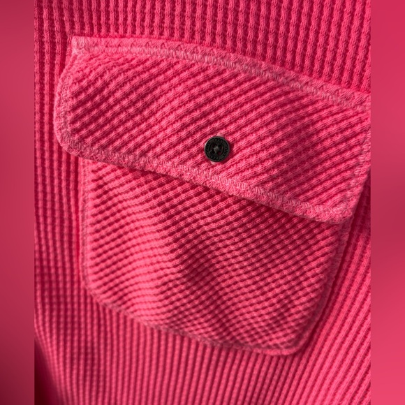 Aerie NWT Women’s Neon Hot Pink Oversized LumberJane Waffle Shirt Size XXL - Picture 6 of 13